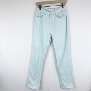 J Crew vintage 90s high rise straight leg jeans 6 light blue 100% cotton ribbed
